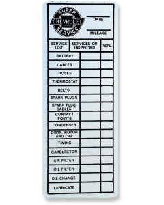 El Camino Interior Decal, Dealer Aluminum Service Tag, 1959-1970