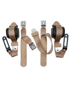 1978-1987 El Camino Seat Belts, 3-Point, Retractable, With Center Lap Belt, For Bench Seat