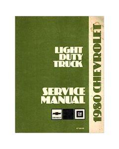 El Camino Shop Manual, 1980