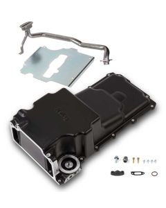 El Camino- Holley LS Retrofit Oil Pan, Additional Front Clearance, Carbon Black Ceramic, 1978-1987