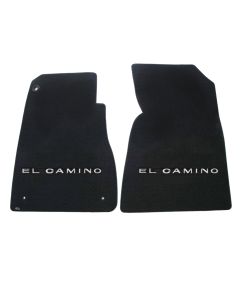 1959-64 El Camino Lloyds Ultimat Black Floor Mats Silver El Camino Logo