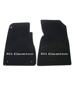 1970-77 El Camino Lloyds Ultimat Black Floor Mats Silver El Camino Logo