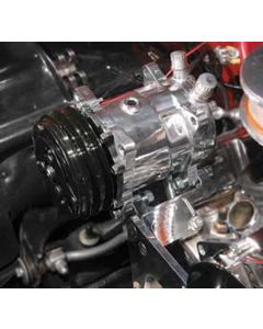 Full Size Chevy Air Conditioning Compressor, Polished, Sanden 508 & 134A, 1958-1972