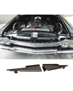 Full Size Chevy Core Support Filler Panels, Black Anodized,1962-1964