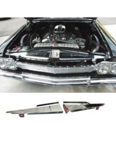 Full Size Chevy Core Support Filler Panels, Polished, 1962-1964