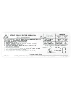 Full Size Chevy Emission Decal, 1971