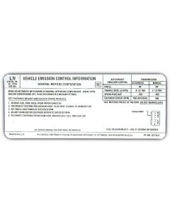 Full Size Chevy Emission Decal, 1972