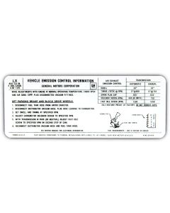 Full Size Chevy Emission Decal, 1972