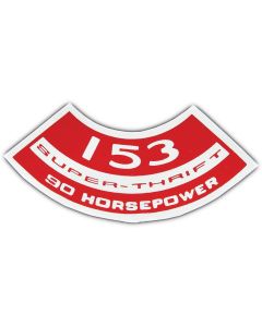 Full Size Chevy Air Cleaner Decal, 4-Cylinder 153 Super Thrift 90hp, 1964-1966