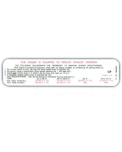 Full Size Chevy Emission Decal, 1969