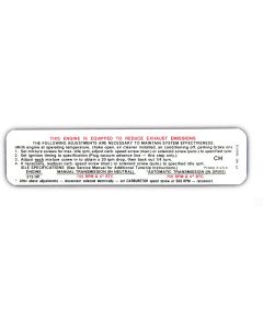 Full Size Chevy Emission Decal, 1969