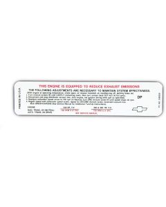 Full Size Chevy Emission Decal, 1970