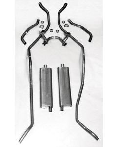 Full Size Chevy Dual Exhaust System, Stainless Steel, SmallBlock, 1958