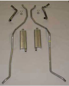 Full Size Chevy Dual Exhaust System, Stainless Steel, 348 High Performance, 1959