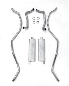 Full Size Chevy Dual Exhaust System, 2-1 & 2", Stainless Steel, 327ci & 300hp, 1962-1964