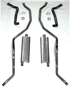 Full Size Chevy Dual Exhaust System, 2-1 & 2", Stainless Steel, 1962Late 409ci High Performance, 1963-1964 409ci High Performance