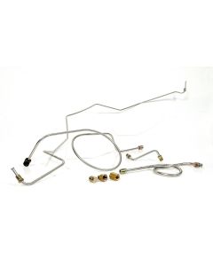 Full Size Chevy Power Front Brake Line Set, With Dual Master Cylinder, Stainless Steel, 1965-1968