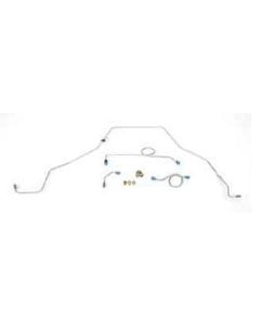 Full Size Chevy Front Brake Line Set, Manual With Dual Master Cylinder, Stainless Steel, 1965-1968
