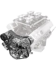 Full Size Chevy Serpentine Drive System, Small Block, Without Power Steering, Bright Finish Package, FrontRunner, Vintage Air, 1958-1972