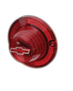 Full Size Chevy Taillight Lens, With Chrome Outlined BowtieLogo, 1962