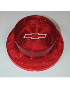 Full Size Chevy Taillight Lens, With Chrome Outlined BowtieLogo, 1963