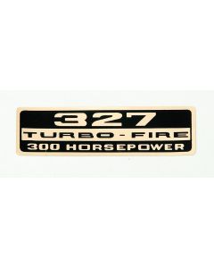 Full Size Chevy Valve Cover Decal, Turbo-Fire, 327ci/300hp,1962-1964