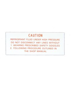 Full Size Chevy Air Conditioning Compressor Caution Decal, 1958-1962