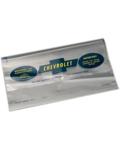 Full Size Chevy Owner's Manual Pouch, Plastic, 1963-1966
