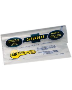 Full Size Chevy Owner's Manual Pouch, Plastic, 1967-1968