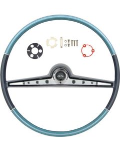 Full Size Chevy Complete Steering Wheel Assembly, Blue, Impala, 1962