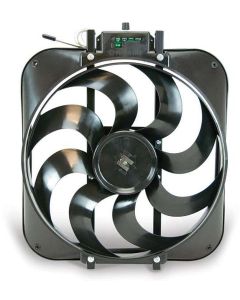 Full Size Chevy Electric Cooling Fan, "S" Blade, Black Magic, Flex-A-Lite, 1959-1972