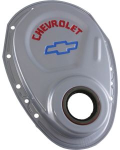 Timing Chain Cover,SB,Gray w/Chevy Script & Bowtie,55-72