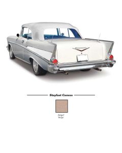 Chevy Convertible Top, Stayfast Custom Cloth, Beige, 1955-1957