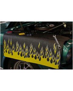 Fender Cover, Gripper, Flames, Yellow/Siver