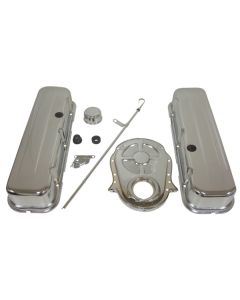 Chevy Big Block Chrome Engine Dress Up Kit With Short Smooth Style Valve Covers