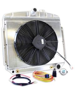 Radiator,Bel Air Universal Aluminum With Shroud/Fan,55-57