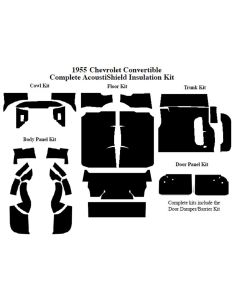 Chevy Insulation, QuietRide, AcoustiShield, Complete Kit, Convertible, 1955