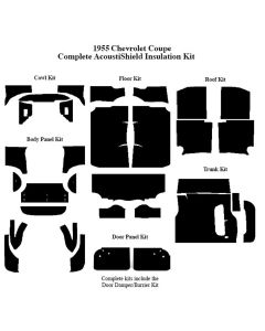 Chevy Insulation, QuietRide, AcoustiShield, Complete Kit, Coupe, 1955