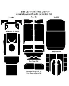 Chevy Insulation, QuietRide, AcoustiShield, Complete Kit, Sedan Delivery, 1955