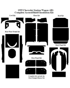 Chevy Insulation, QuietRide, AcoustiShield, Complete Kit, Station Wagon, 1955