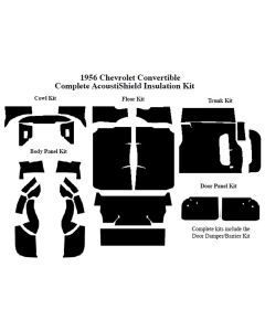 Chevy Insulation, QuietRide, AcoustiShield, Complete Kit, Convertible, 1956