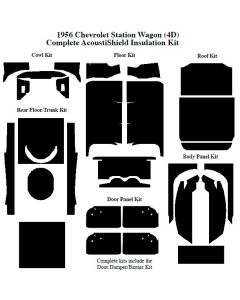 Chevy Insulation, QuietRide, AcoustiShield, Complete Kit, Station Wagon, 1956