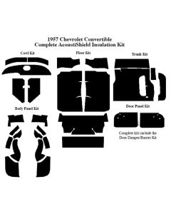 Chevy Insulation, QuietRide, AcoustiShield, Complete Kit, Convertible, 1957