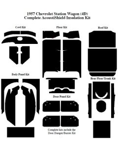 Chevy Insulation, QuietRide, AcoustiShield, Complete Kit, Station Wagon, 1957