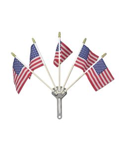 Chevy Chrome Flag Holder, With Five American Flags, 1955-1957