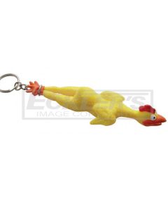 Rubber Chicken Key Chain, With Chrome Plated Chain