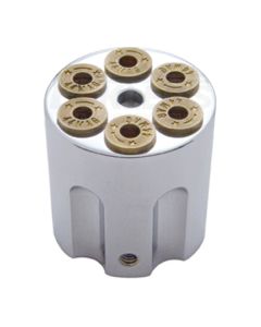 Chevy Replacement Dash Knob, Gun Cylinder, Chrome, 1955-1957