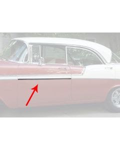 Chevy Front Door Molding, Bel Air, Left Lower Or Right Upper, For 4-Door Hardtop, Show Quality, 1956
