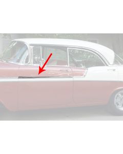 Chevy Front Door Molding, Bel Air, Left Upper Or Right Lower, For 4-Door Hardtop, Show Quality, 1956