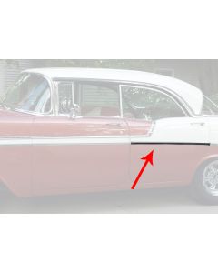 Chevy Rear Door Molding, Bel Air, Left, For 4-Door Hardtop, Show Quality, 1956